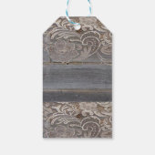 rustieke houten kant western land bruiloft gunst cadeaulabel (Achterkant)