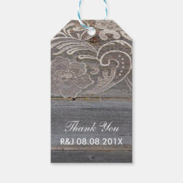 rustieke houten kant western land bruiloft gunst cadeaulabel