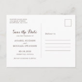 Rustieke houten kant witte bloemen Save the Date Aankondigingskaart (Achterkant)