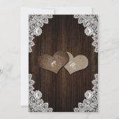 Rustieke Houten Kant Zonnebloem Bruiloft uitnodigi Kaart (Achterkant)