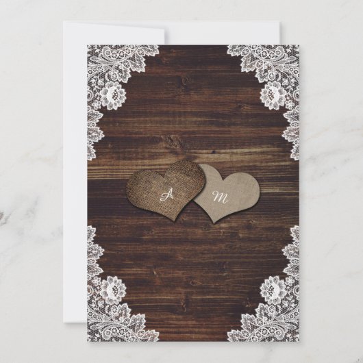 Rustieke Houten Kant Zonnebloem Bruiloft uitnodigi Kaart (Achterkant)