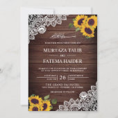  rustieke houten kant zonnebloem islamitische brui kaart (Voorkant)