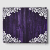 Rustieke Houten Kant Zonnebloem Paarse Bruiloft Gastenboek (Achterkant)