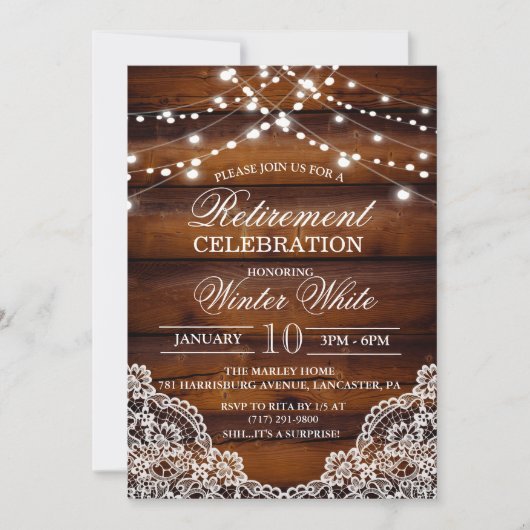 Rustieke houten kantuitnodiging kaart (Voorkant)