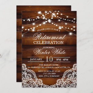 Rustieke houten kantuitnodiging kaart