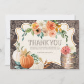 Rustieke Houten Kantwerk Herfst Dank Je Kaart (Voorkant)