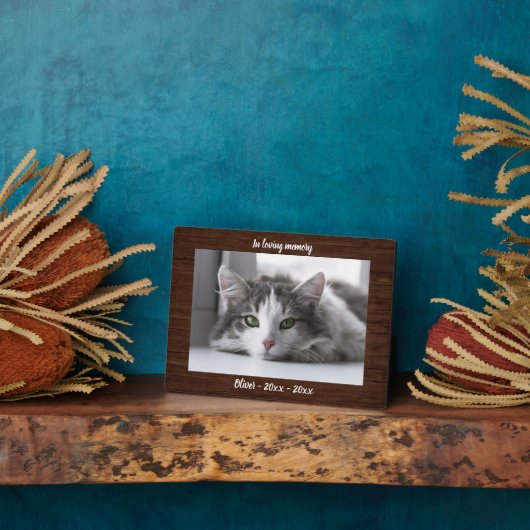 Rustieke houten kat-herdenkingsfoto-souvenir fotoplaat (Zijkant)