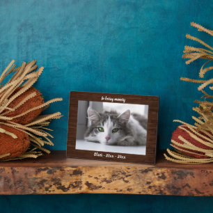 Rustieke Houten Kattenherdenkings Foto Sieraad Fotoplaat