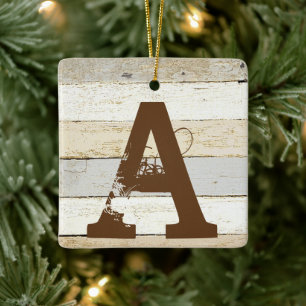 Rustieke houten keramische ornament letter