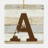 Rustieke houten keramische ornament letter (Achterkant)