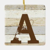 Rustieke houten keramische ornament letter (Voorkant)