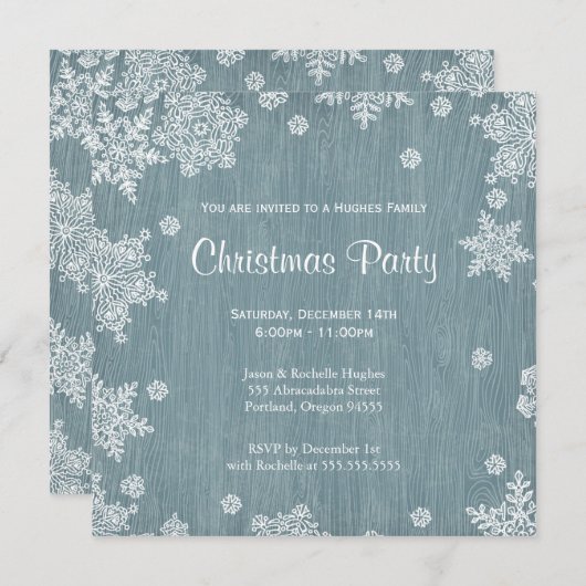 Rustieke houten kerst uitnodiging (Voorkant / Achterkant)