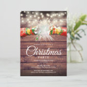 Rustieke houten kerstfeest kaart (Staand voorkant)