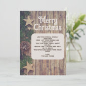 Rustieke houten kerstgrenen feestdagenkaart (Staand voorkant)