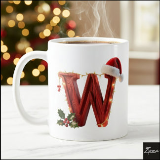 Rustieke Houten Kerstletter W Sliertverlichting Koffiemok