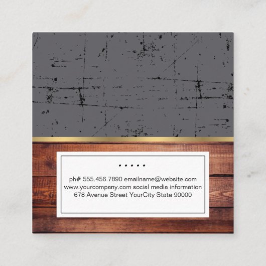 Rustieke Houten Keuken Gereedschap Grill Persoonli Vierkante Visitekaartje (Achterkant)