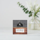 Rustieke Houten Keuken Gereedschap Grill Persoonli Vierkante Visitekaartje (Staand voorkant)