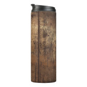 Rustieke Houten Kleurenbasis en Naam Thermische Tu Thermosbeker (Geroteerd rechts)