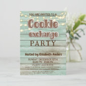 Rustieke houten koekje uitwisseling partij Uitnodi Kaart (Staand voorkant)