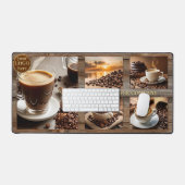 Rustieke houten koffie foto collage bureaumat (Keyboard & Muis)