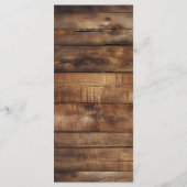 Rustieke houten koppels Foto Land Trouwdiner Menu (Achterkant)