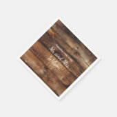 Rustieke houten koppels Foto Land Trouwdiner Servet (Hoek)