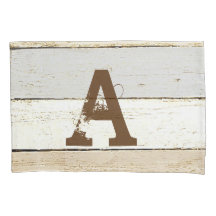 Rustieke houten kussenhoes met letter
