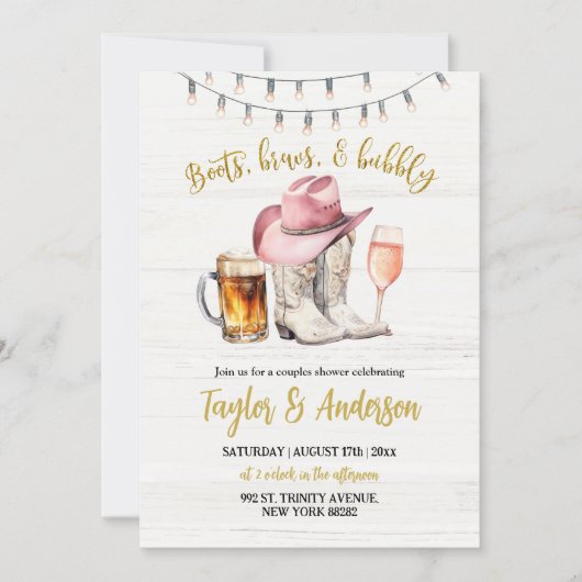 Rustieke houten laarzen, brouwsels en bubble paar  kaart (Voorkant)