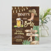 Rustieke houten laarzen en bieren Man Verjaardag Kaart (Staand voorkant)