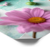 Rustieke houten labels met beschilderde paaseieren poster (Hoek)