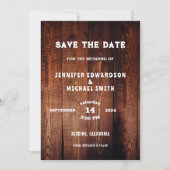 Rustieke houten land bruiloft foto Save the date Kaart (Voorkant)