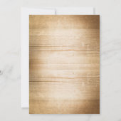 rustieke houten land zonnebloem bruiloft uitnodigi kaart (Achterkant)