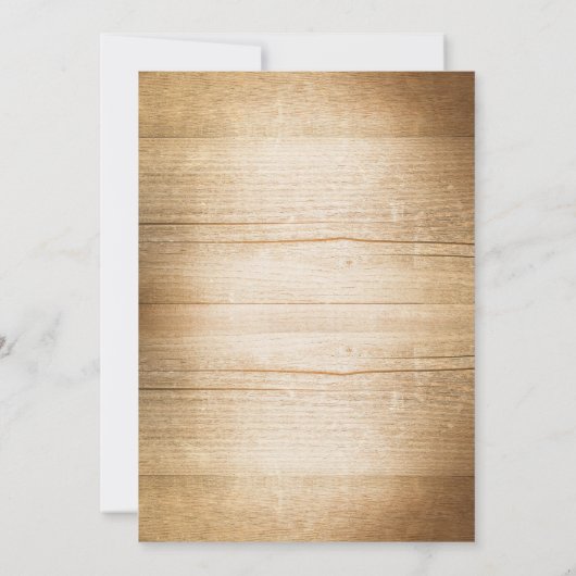 rustieke houten land zonnebloem bruiloft uitnodigi kaart (Achterkant)