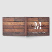 Rustieke Houten Landelijke Boerderij Trouwmonogram Gastenboek (Volledig)