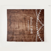 Rustieke houten landelijke boho snoerlichten bruil wandkleed (Voorkant (horizontaal))