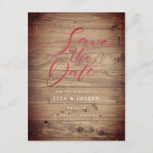 Rustieke Houten Landelijke Save the Date Briefkaart