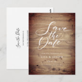 Rustieke Houten Landelijke Save the Date Briefkaart (Voorkant / Achterkant)