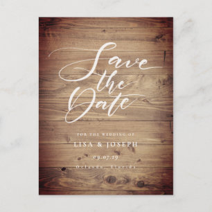 Rustieke Houten Landelijke Save the Date Briefkaart