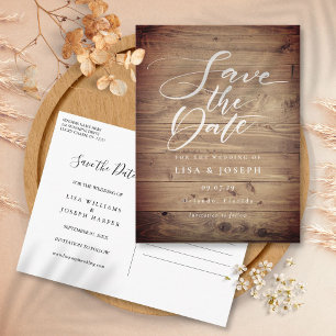 Rustieke Houten Landelijke Save the Date Briefkaart