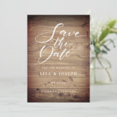 Rustieke Houten Landelijke Save the Date Kaart (Staand voorkant)