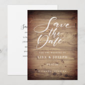 Rustieke Houten Landelijke Save the Date Kaart (Voorkant / Achterkant)