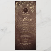 Rustieke Houten Landelijke Trouwmenu Menu (Voorkant)