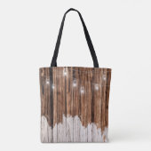 Rustieke houten lantaarns bruidsmeisje trendy mono tote bag (Achterkant)