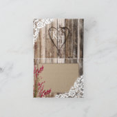 Rustieke houten lavendel kant dank u kaart (Binnen)