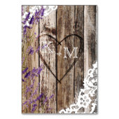 Rustieke Houten Lavendel Lace Trouwtafel Kaart (Achterkant)