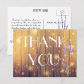 Rustieke Houten Lichte Lavendel Dank u Briefkaart (Voorkant / Achterkant)