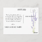 Rustieke Houten Lichte Lavendel Dank u Briefkaart (Achterkant)