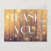 Rustieke Houten Lichte Lavendel Dank u Briefkaart (Voorkant)