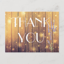 Rustieke Houten Lichte Lavendel Dank u Briefkaart