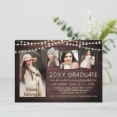 Rustieke Houten Lichten 5 Foto Collage Afstuderen Kaart (Staand voorkant)